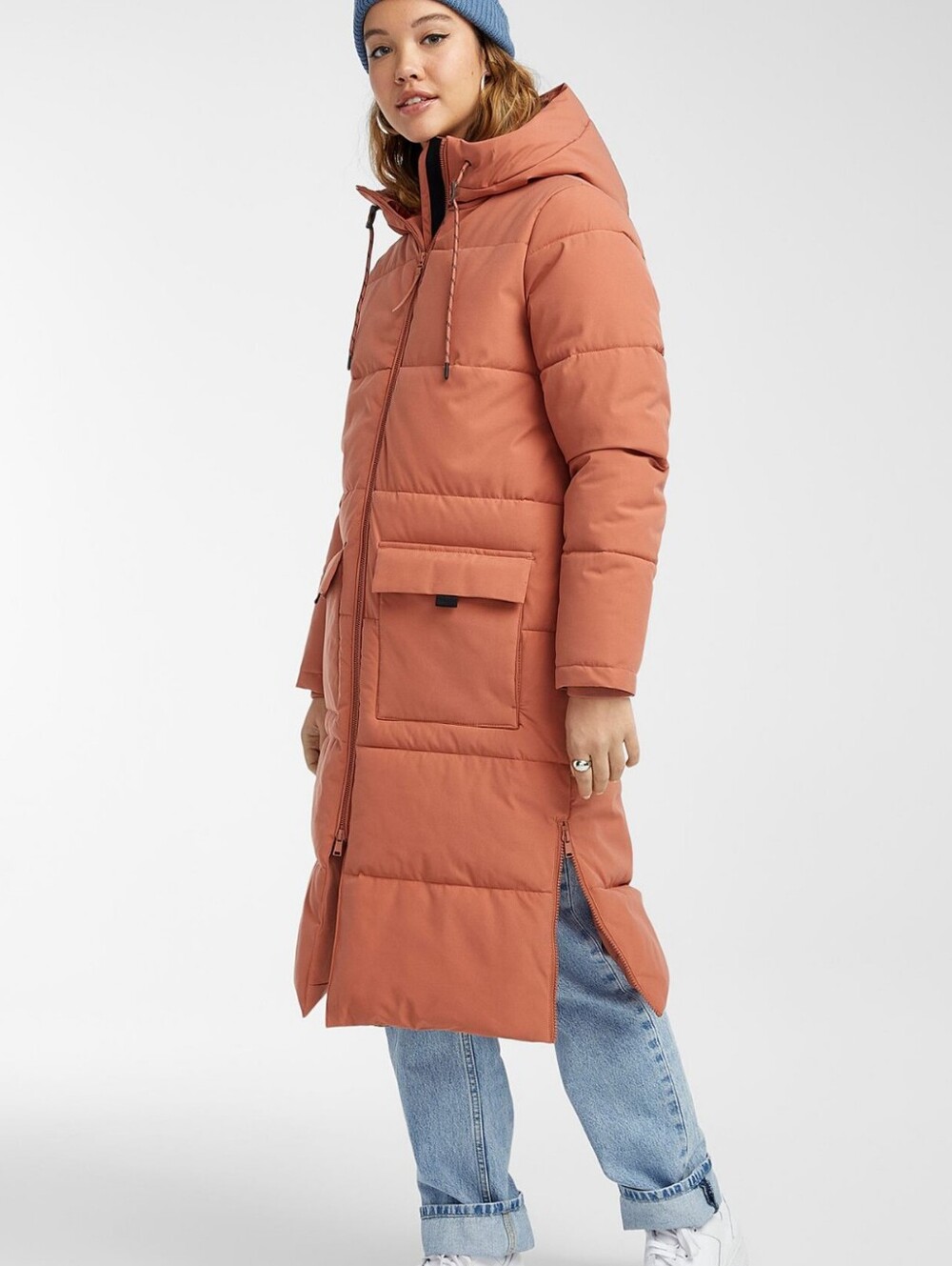 Twik (Simon's ) Long Hooded Puffer Coat in Black